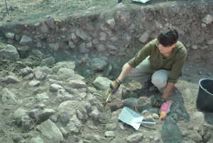 UE Student Maggie excavating Area S